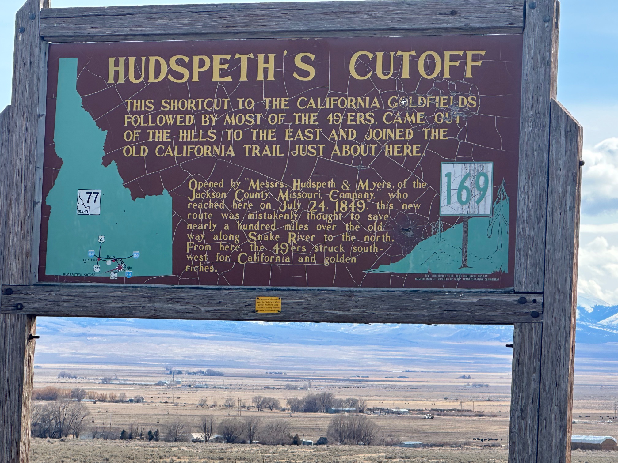 Idaho Highway Historical Markers; State of Idaho